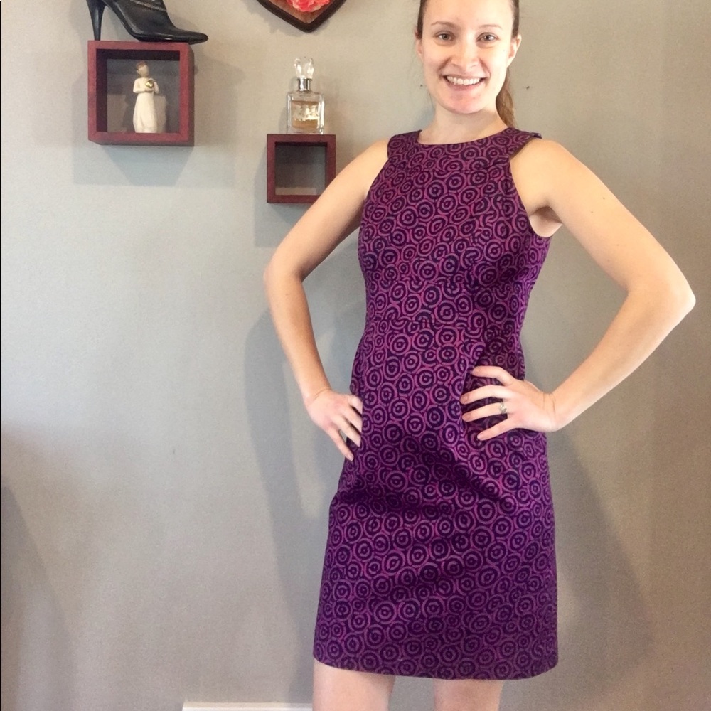 Adrianna Papell purple and navy blue pattern dress